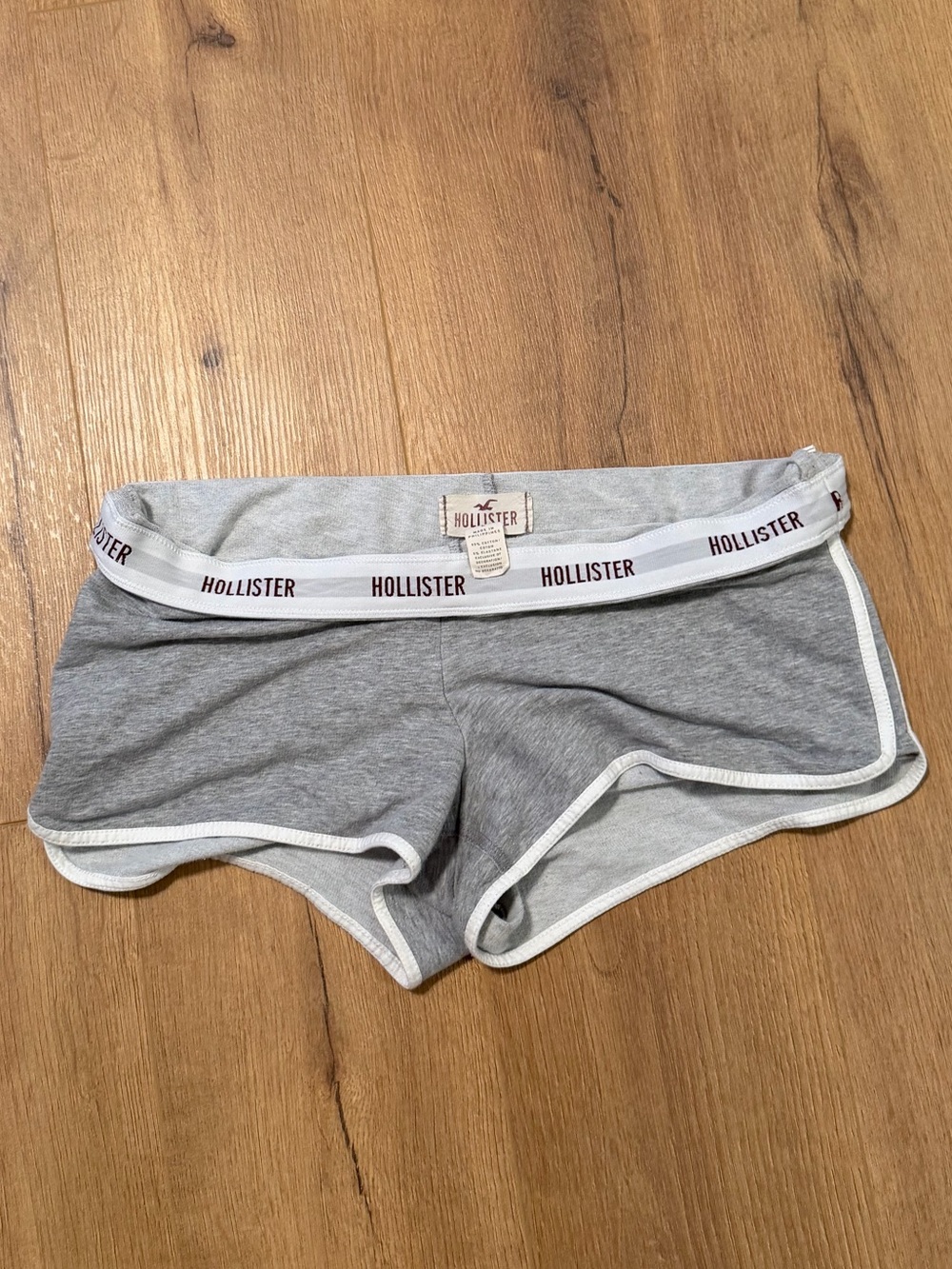 Hollister Grey Athletic Lounge Shorts with White Trim